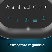 ReadyWarm 1550 Max Ceramic Rotate Smart Black Calefactor cerámico de sobremesa con 1500 W, oscilación, pantalla digital, termostato regulable y 3 modos de funcionamiento.