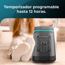 ReadyWarm 1550 Max Ceramic Rotate Smart Black Aquecedor de mesa em cerâmica com 1500 W, oscilação, display digital, termostato ajustável e 3 modos de operação.