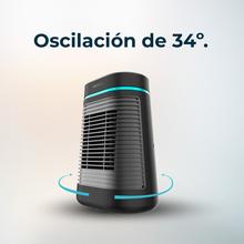 ReadyWarm 1550 Max Ceramic Rotate Smart Black Aquecedor de mesa em cerâmica com 1500 W, oscilação, display digital, termostato ajustável e 3 modos de operação.