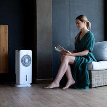 EnergySilence 3500 Cool Compact Smart Rafraîchisseur d’air de 65 W avec réservoir de 3,5 litres, contrôle tactile et télécommande, 3 vitesses, minuterie jusqu’à 12 heures et oscillation.