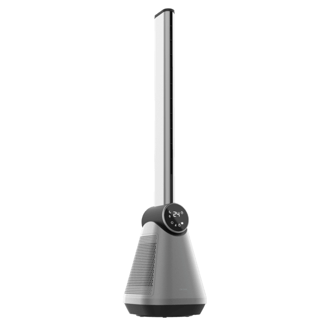 EnergySilence 9890 Skyline Bladeless Dark Ventilatore a torre senza pale da 39" con 50W, display a LED, controllo a sfioramento e a distanza, timer di 15 ore e oscillazione.