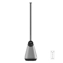 EnergySilence 9890 Skyline Bladeless Dark Ventilador de torre sin aspas de 39" con 50W, LED display, control táctil y remoto, temporizador 15 horas y oscilación.