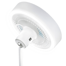 EnergySIlence FanLamp Ventilador de pie con aro de luz LED con motor DC y con salida de aire reversible, potencia de 36 W, control táctil y mando a distancia, tres alturas seleccionables.