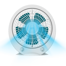 EnergySilence 4499 Power Box Ventilador de suelo con 45 W, 12 pulgadas, 3 velocidades, temporizador, silencioso, uso sencillo y máxima seguridad.