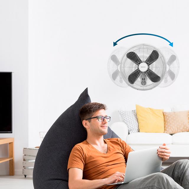 EnergySilence 4500 Power Wall Control Ventilatore da parete da 16" con 50 W, timer, telecomando e display.