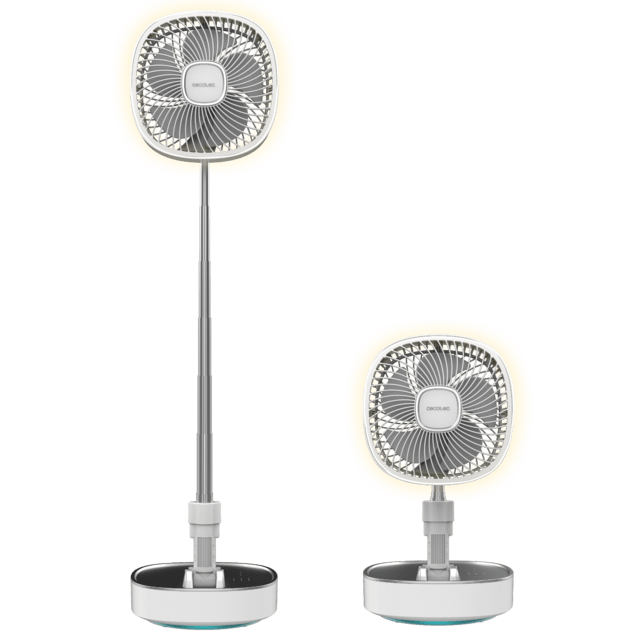 Ventilador portátil Cecotec EnergySilence 1000 FoldAir Portable plegado y extendido