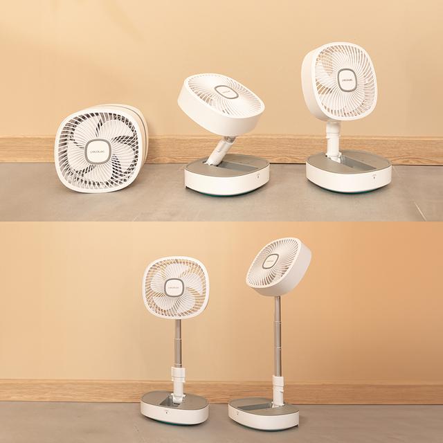 Diseño plegable y telescópico del ventilador Cecotec EnergySilence 1000 FoldAir Portable