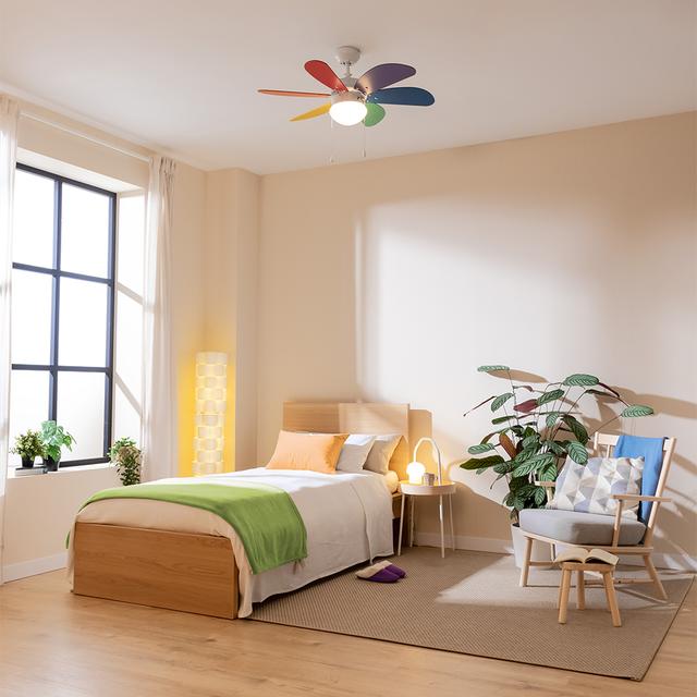 EnergySilence Aero 360 ColorFull Ventilador de techo de 50 W y 36” con lámpara, 3 velocidades, 6 aspas reversibles, modo winter-summer y uso sencillo.