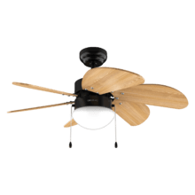 EnergySilence Aero 360 Black&Wood 50 W 36" Deckenventilator mit Lampe, 3 Geschwindigkeiten, 6 umkehrbare Flügel, Winter-Sommer-Modus und einfache Bedienung.