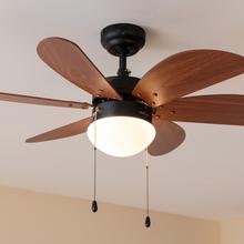 EnergySilence Aero 365 Black&Wood Ventilatore da soffitto, 50 W e 36” con lampada, 3 velocità, 6 pale reversibili, modalità winter-summer con uso facile.