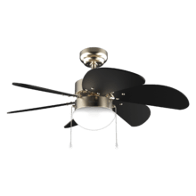 EnergySilence Aero 365 Gold&Wood 50 W 36" Deckenventilator mit Lampe, 3 Geschwindigkeiten, 6 umkehrbare Flügel, Winter-Sommer-Modus und einfache Bedienung.