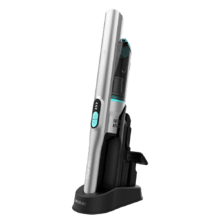 Conga Rockstar Micro Essential Aspiradora de mano con motor Digital Brushless de 90 W y 13 kPa de poder de succión. Autonomía de hasta 40 minutos. Dos modos de potencia. Con accesorio 2en1, accesorio de tapicerías y base de autocargado.