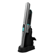 Conga Rockstar Micro+ Aspiradora de mano con motor Digital Brushless de 200 W y 20 kPa de poder de succión. Autonomía de hasta 40 minutos. Dos modos de potencia. Con accesorio 2en1, con accesorio de tapicerías y base de autoguardado.