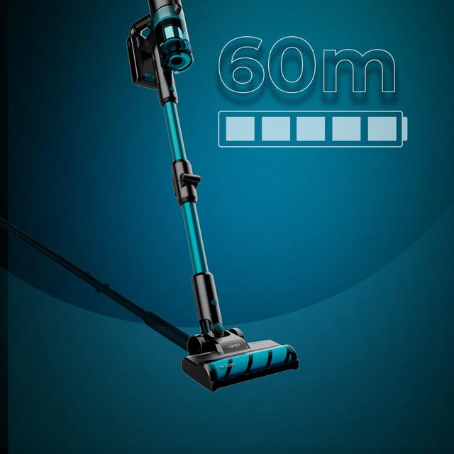 Conga Rockstar 350 Longlife Flex Aspirador escoba sin cable 3 en 1 con ciclón paralelo. Potencia 215 W y 12 kPa. 60 minutos de autonomía. Tubo flexible, cepillo Jalisco y depósito de 500 ml.