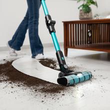 Aspirateur balai Conga Rockstar 2500 Thunder Flex Animal 3-en-1 avec cyclone parallèle. Puissance de 400 W, 30 kPa et 122 aW. 65 minutes d'autonomie. Tube flexible, brosse Jalisco et accessoire spécial animaux.