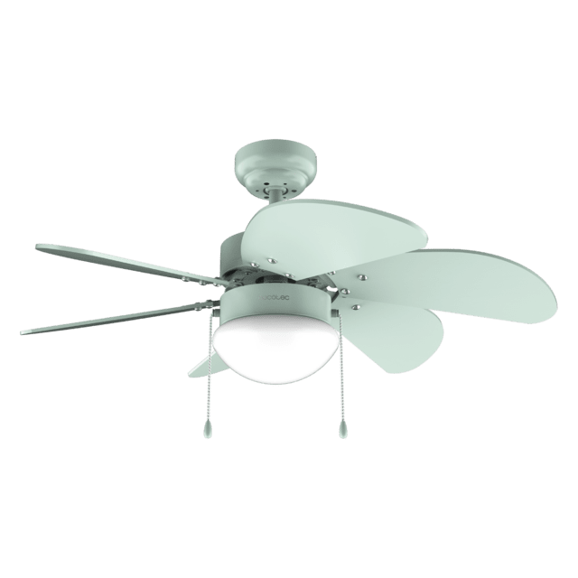 EnergySilence Aero 3600 Vision Full Mint Ventilateur de plafond de 50 W et 36” avec lampe, 3 vitesses, 6 pales réversibles et mode hiver-été. Facile à utiliser.