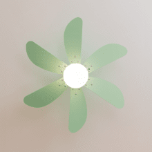 EnergySilence Aero 3600 Vision Full Mint Ventilatore da soffitto, 50 W e 36” con lampada, 3 velocità, 6 pale reversibili, modalità winter-summer con uso facile.