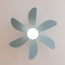 EnergySilence Aero 3600 Vision Full Sky Ventilatore da soffitto, 50 W e 36” con lampada, 3 velocità, 6 pale reversibili, modalità winter-summer con uso facile.