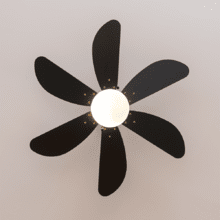 EnergySile Aero 3600 Vision Full Black Ventilatore da soffitto, 50 W e 36” con lampada, 3 velocità, 6 pale reversibili, modalità winter-summer con uso facile.