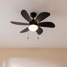 EnergySile Aero 3600 Vision Full Black Ventilatore da soffitto, 50 W e 36” con lampada, 3 velocità, 6 pale reversibili, modalità winter-summer con uso facile.