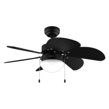 EnergySile Aero 3600 Vision Full Black Ventilatore da soffitto, 50 W e 36” con lampada, 3 velocità, 6 pale reversibili, modalità winter-summer con uso facile.