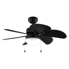 EnergySile Aero 3600 Vision Full Black Ventilateur de plafond de 50 W et 36” avec lampe, 3 vitesses, 6 pales réversibles et mode hiver-été. Facile à utiliser.