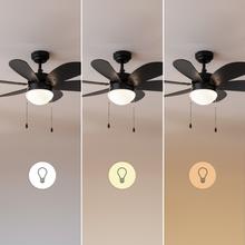 EnergySile Aero 3600 Vision Full Black Ventilatore da soffitto, 50 W e 36” con lampada, 3 velocità, 6 pale reversibili, modalità winter-summer con uso facile.