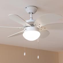 EnergySile Aero 3600 Vision Full White Ventilatore da soffitto, 50 W e 36” con lampada, 3 velocità, 6 pale reversibili, modalità winter-summer con uso facile.