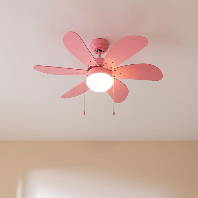 EnergySilence Aero 3600 Vision Full Pink Ventilateur de plafond de 50 W et 36” avec lampe, 3 vitesses, 6 pales réversibles et mode hiver-été. Facile à utiliser.