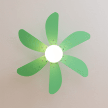 EnergySile Aero 3600 Vision Full Green 50 W 36" Deckenventilator mit Lampe, 3 Geschwindigkeiten, 6 umkehrbare Flügel, Winter-Sommer-Modus und einfache Bedienung.