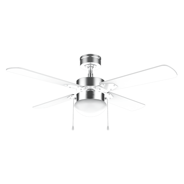 EnergySilence Aero 450 IronWhite 50 W, ventilador de teto 42” com luz, 3 velocidades, 4 pás e modo inverno-verão.