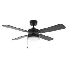 EnergySilence Aero 450 FullBlack Ventilatore da soffitto da 50 e W 42" con luce, 3 velocità, 4 pale e modalità inverno-estate.