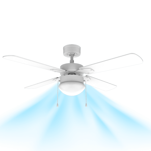 EnergySilence Aero 449 FullWhite Ventilador de techo de 50 W y 42” con luz , 3 velocidades, 4 aspas y modo winter-summer.