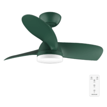 EnergySilence Aero 3050 Mint Ventoinha de teto de 35 W com motor DC e 36” com luz LED, controlo remoto, 6 velocidades, temporizador e 3 pás.