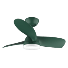 EnergySilence Aero 3050 Mint Ventilatore da soffitto da 35 W con motore DC e 36" con luce LED, telecomando, timer, 6 velocità e 3 pale.