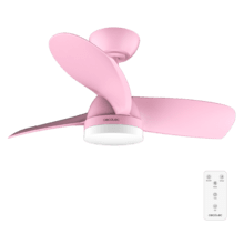 EnergySilence Aero 3050 Pink Ventilateur de plafond de 35 W et 36” avec moteur DC, lampe LED, télécommande, minuterie, 6 vitesses et 3 pales.