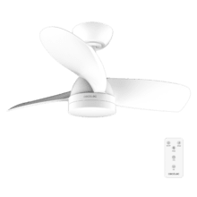 EnergySilence Aero 3050 White Ventilatore da soffitto da 35 W con motore DC e 36" con luce LED, telecomando, timer, 6 velocità e 3 pale.