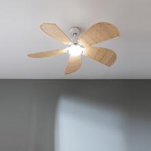 EnergySilence Aero 5290 Natural Ventoinha de teto com motor DC de 40 W, 52 polegadas, luz LED de 18 W, temporizador regulável entre 1, 2, 4 e 8 horas, modo Inverno/Verão, 6 velocidades, com 5 pás rotativas.