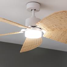 EnergySilence Aero 5290 Natural Ventoinha de teto com motor DC de 40 W, 52 polegadas, luz LED de 18 W, temporizador regulável entre 1, 2, 4 e 8 horas, modo Inverno/Verão, 6 velocidades, com 5 pás rotativas.