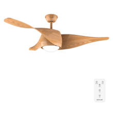 EnergySilence Aero 5290 WhiteWood Ventilatore da soffitto, 40 W e 52” con motore DC, luce a LED, telecomando, timer e modalità winter-summer.