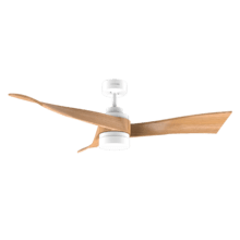 EnergySilence Aero 5280 WhiteWood Ventilatore da soffitto, 40 W e 52” con motore DC, luce a LED da 18W, telecomando, timer e modalità winter-summer.