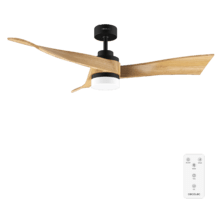 EnergySilence Aero 5285 WhiteWood Ventilatore da soffitto, 40 W e 52” con motore DC, luce a LED da 18W, telecomando, timer e modalità winter-summer.