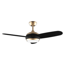 EnergySilence Aero 4265 GoldBlack Ventilatore da soffitto da 65 W e 42" con luce LED da 18W, telecomando, timer programmabile, 3 velocità, 3 pale.