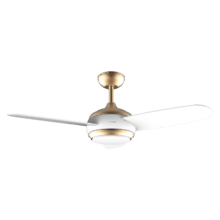 EnergySilence Aero 4265 GoldWhite Ventilador de techo de 65 W y 42” con luz LED de 18W, mando a distancia , temporizador programable, 3 velocidades, 3 aspas.