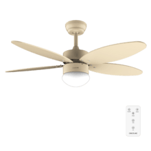 EnergySilence Aero 4260 Full SunLight Ventilador de techo de 40 W con motor DC y 42” con luz LED, mando a distancia , temporizador, 6 velocidades y 5 aspas reversibles.