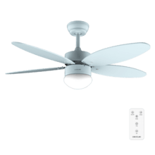 EnergySilence Aero 4260 Full Sky Ventoinha de teto de 40 W com motor DC e 42” com luz LED, comando à distância, 6 velocidades, temporizador e 5 pás reversíveis.