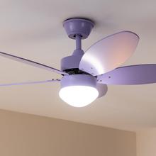 EnergySilence Aero 4260 Full Purple Ventilatore da soffitto, 40 W con motore DC e 42”, luce LED, telecomando, timer, 6 velocità e 5 pale reversibili.