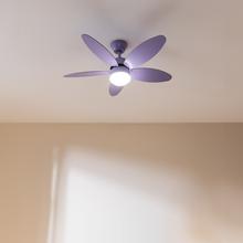 EnergySilence Aero 4260 Full Purple Ventilador de techo de 40 W con motor DC y 42” con luz LED, mando a distancia , temporizador, 6 velocidades y 5 aspas reversibles.