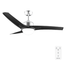 EnergySilence Aero 560 IronBlack Ventilatore da soffitto da 60W, 52" con luce LED 18W, telecomando, timer programmabile, 3 velocità selezionabili e 3 pale