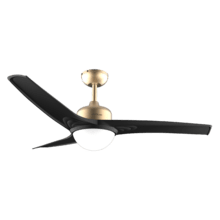 EnergySilence Aero 560 GoldBlack Ventilateur de plafond de 60 W et 52" avec lampe LED de 18 W, télécommande, minuterie programmable, 3 vitesses sélectionnables, 3 pales, et mode Hiver/Été.